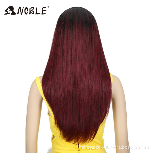Beautiful 24 inch ombre colored long straight synthetic hair American cambodian red hair wigs synthetic hair